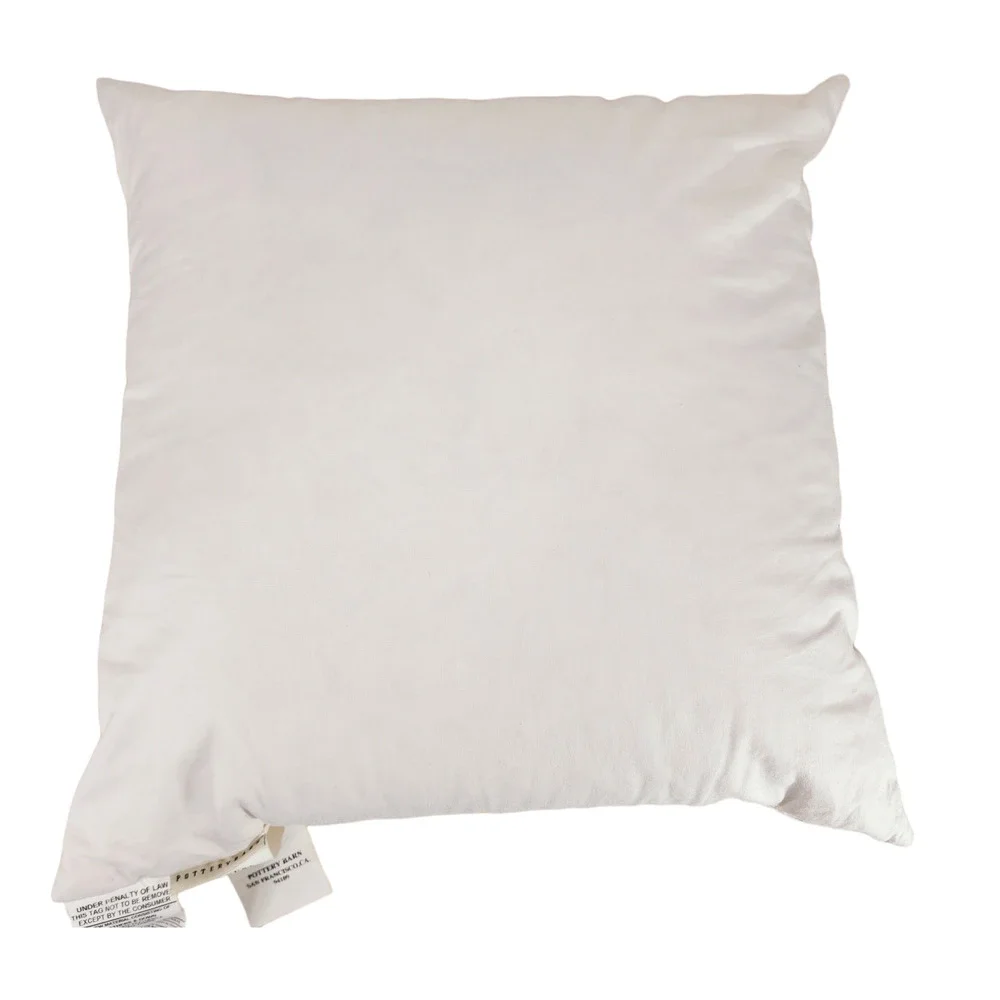 Pottery Barn Pillow‎ Cover & Down Insert 18x18 Beige Canvas 100% Cotton